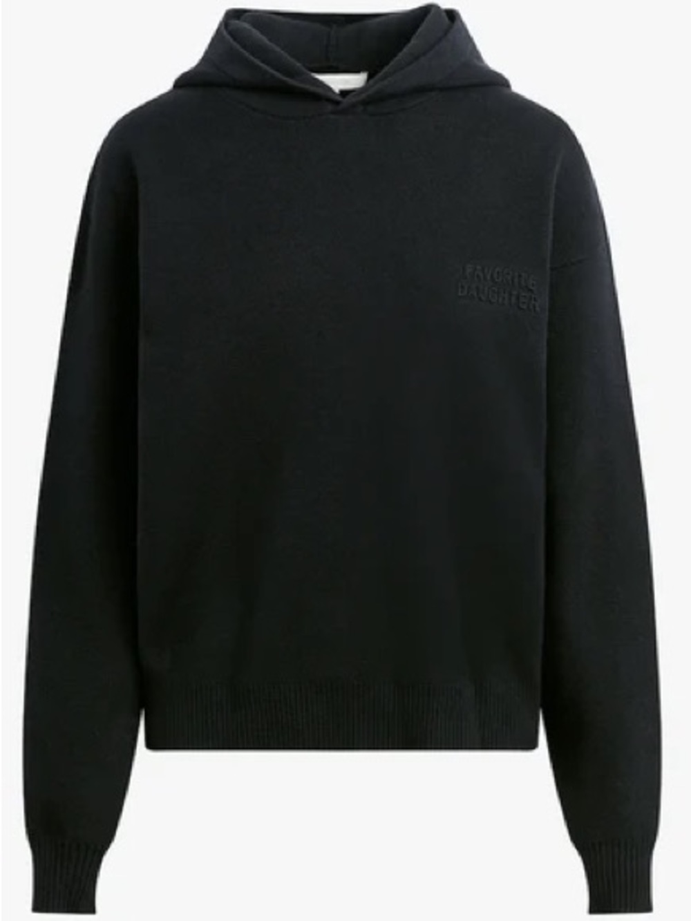 Favorite Daughter The Fatigue Sisters Hoodie Black Knit Hooded Sweater